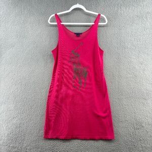 Ralph Lauren Purple Label Tank Dress Size Large in Hot Pink Casual Preppy